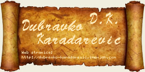 Dubravko Karadarević vizit kartica